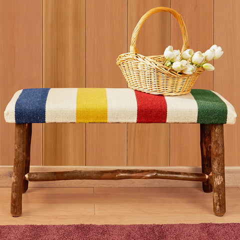 Chandler 4 Corners 32" Hickory Bench, Hudson Bay Stripe