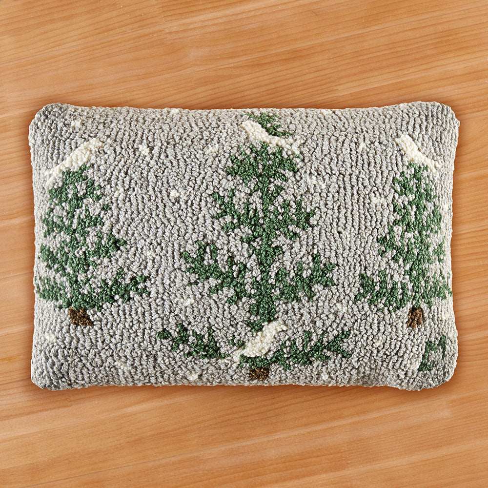 Chandler 4 Corners 20" x 14" Hooked Pillow, Feather Tree