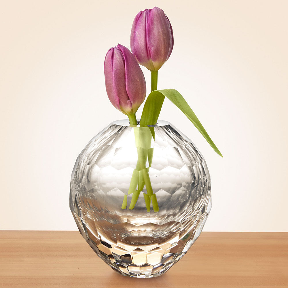 Beatriz Ball Faceted Glass Bud Vase