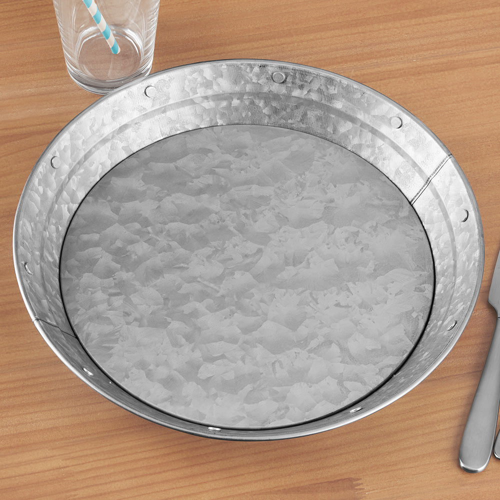 Plate & Pattern Galvanized Metal Plates, Set of 4