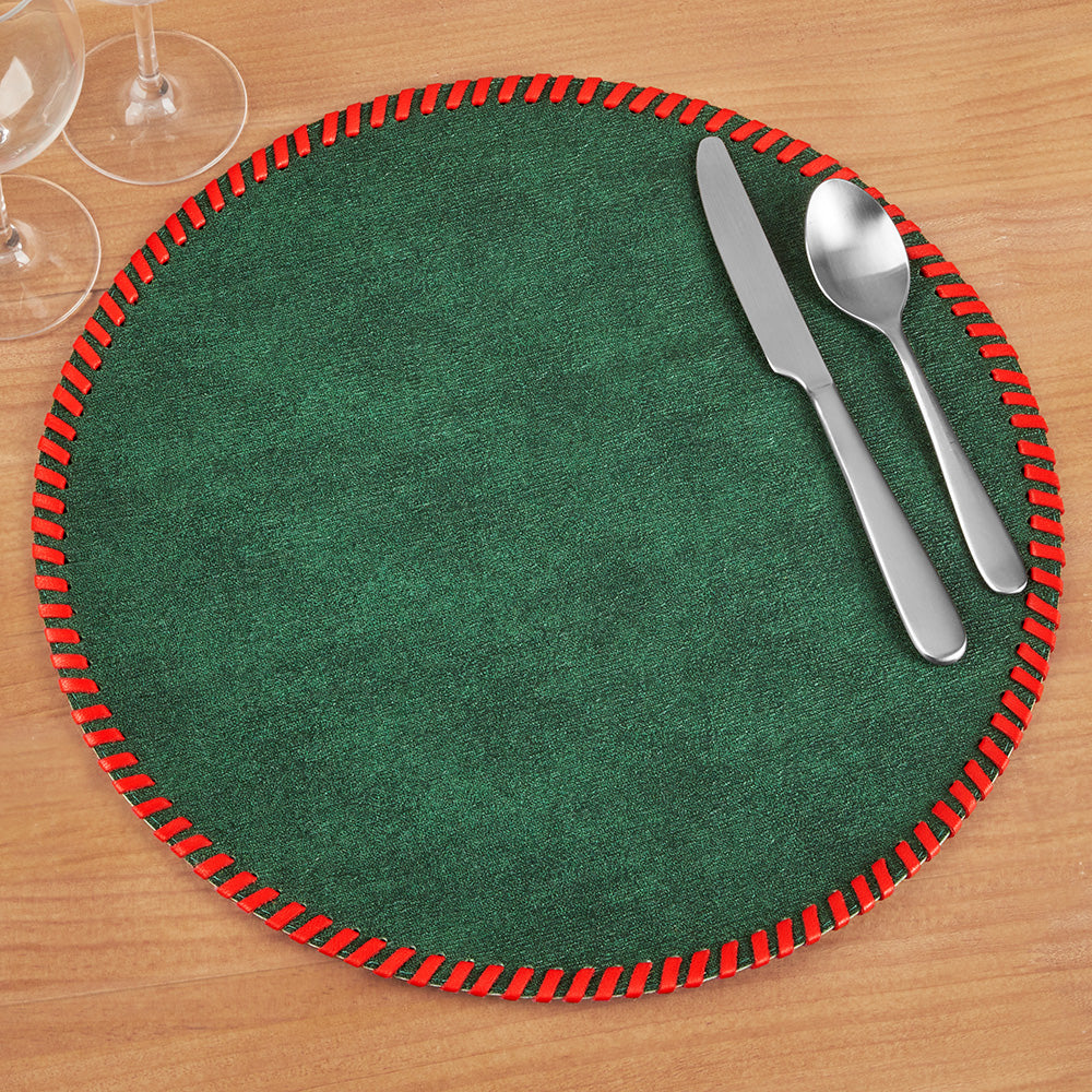 Bodrum Whipstitch Round Vinyl Placemat