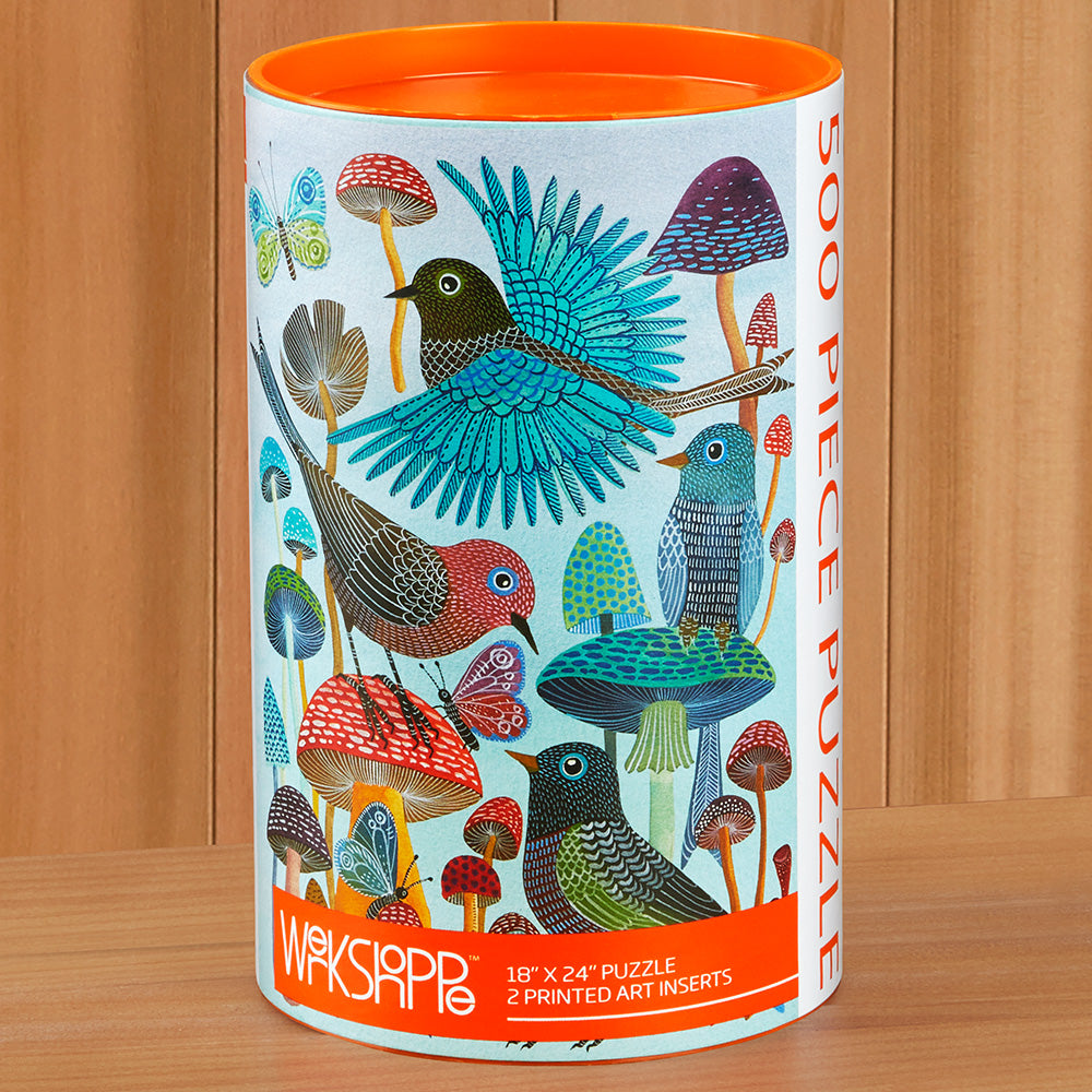 WerkShoppe 500 Piece Jigsaw Puzzle, "Mushroom Garden" by Geninne Zlatkis