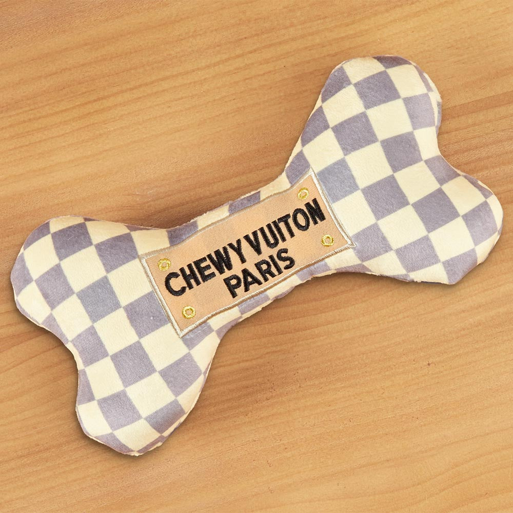 Chewy Vuiton Checkered Bone Dog Toy