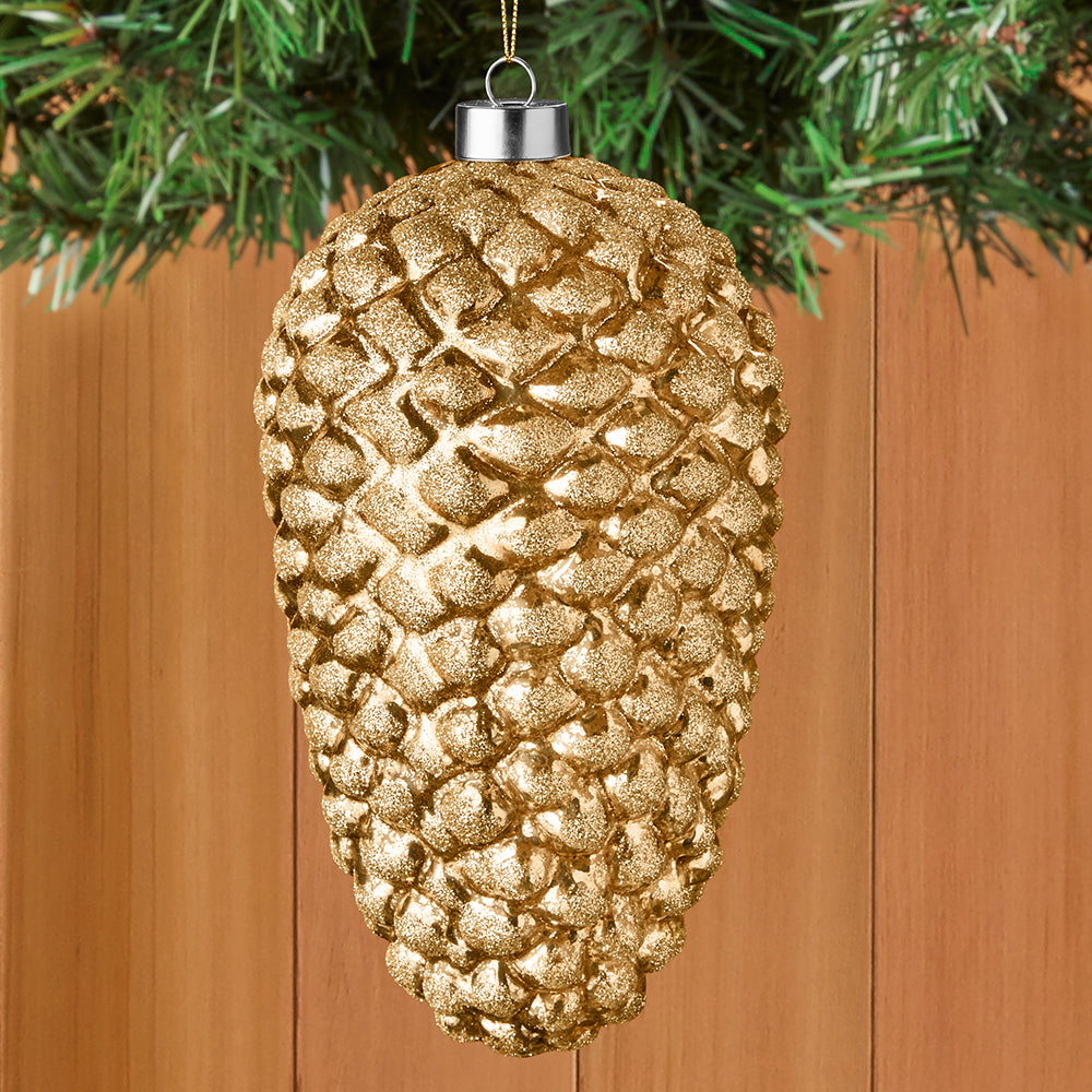 Glass Aspen Pinecone Ornament