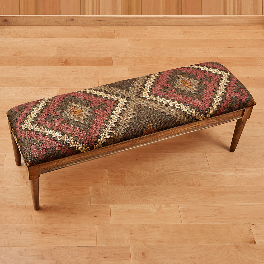Aztec Kilim 51" Bench, Star