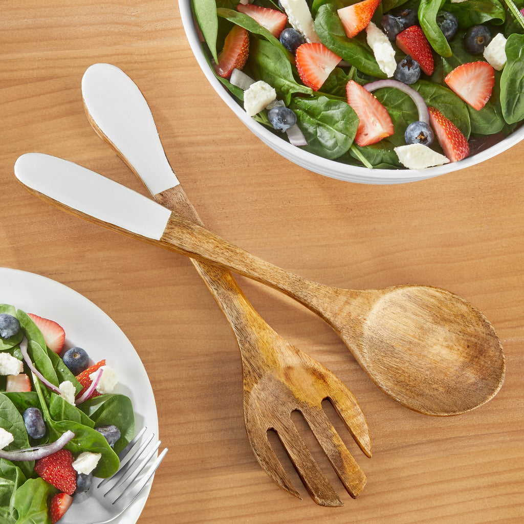 Enameled Mango Salad Servers