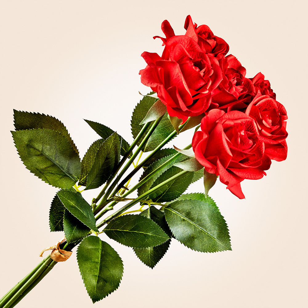 Bundle of Faux Rose Stems, 17"