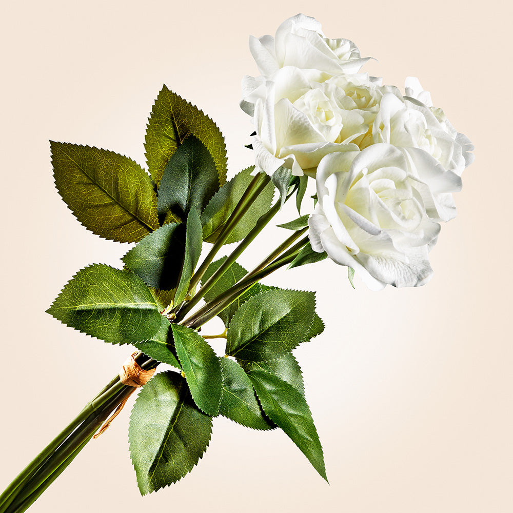 Bundle of Faux Rose Stems, 17"