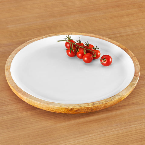 Enameled Mango Tray, Round