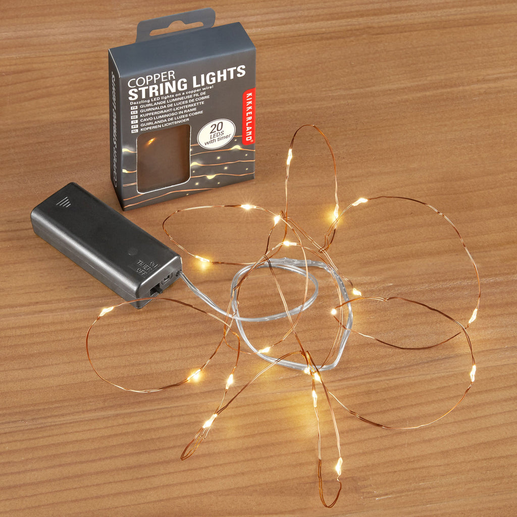 Kikkerland White LED Lights on Copper Wire