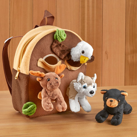 Backpack with Forest Stuffed Animals