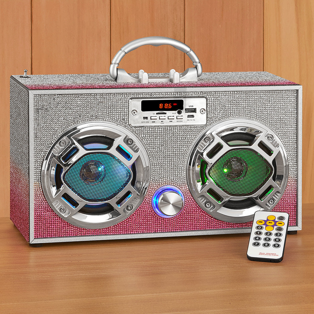 Bling-Covered Bluetooth® Boombox Speaker