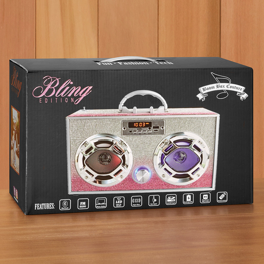 Bling-Covered Bluetooth® Boombox Speaker