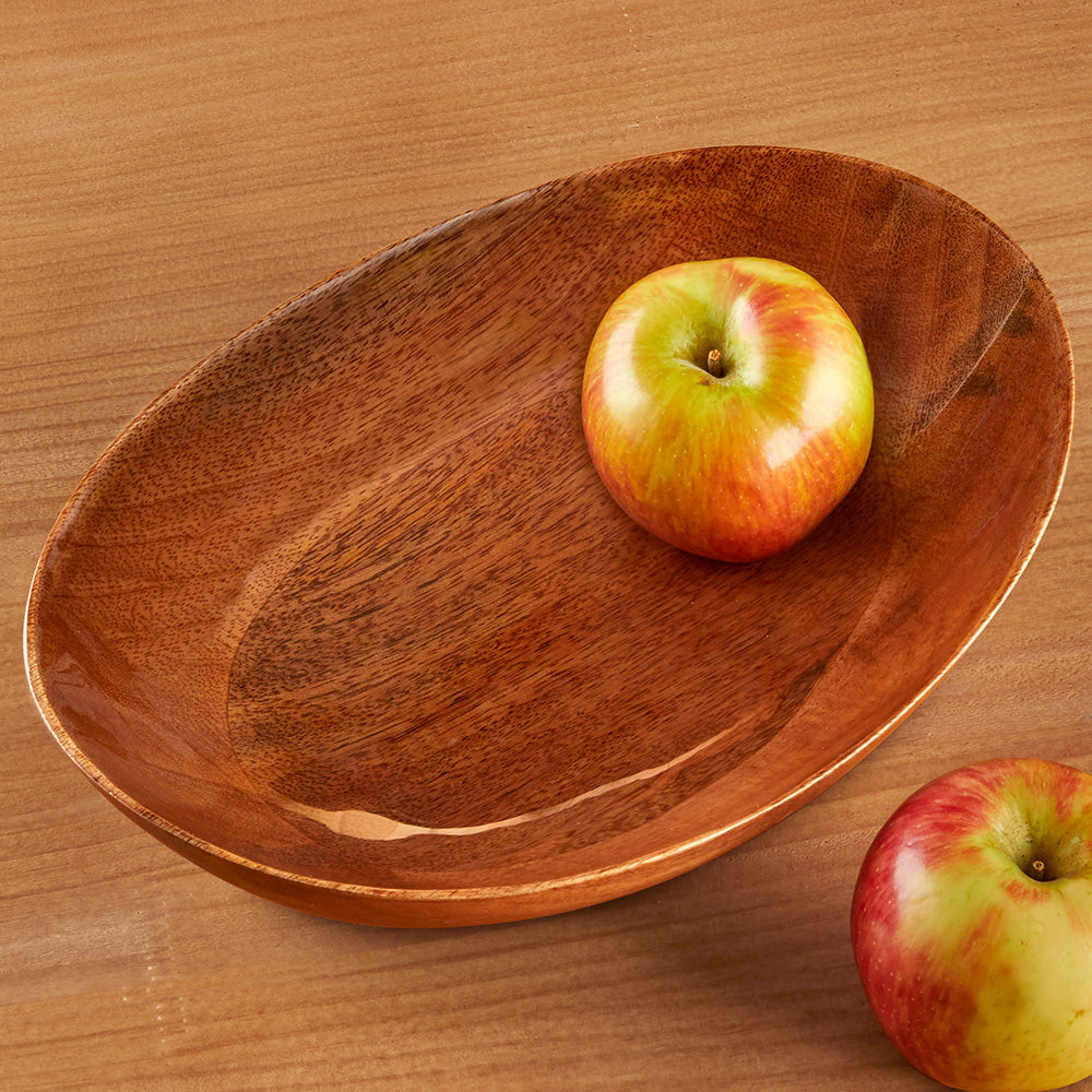 Gabonese Enameled Mango Wood Serving Bowl