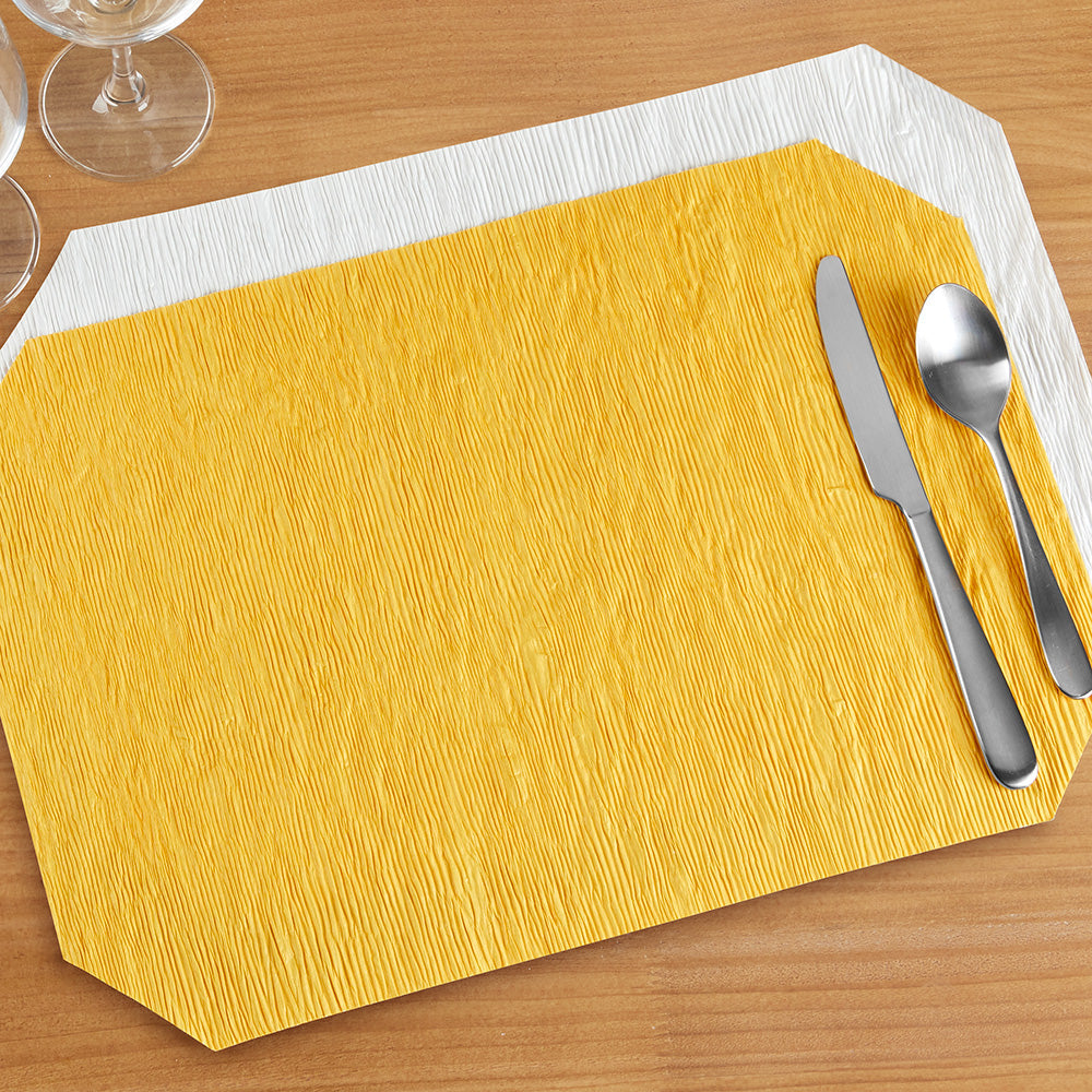 Skyros Designs "Peasant Mats" Reversible Wax-Coated Crinkled Paper Placemats