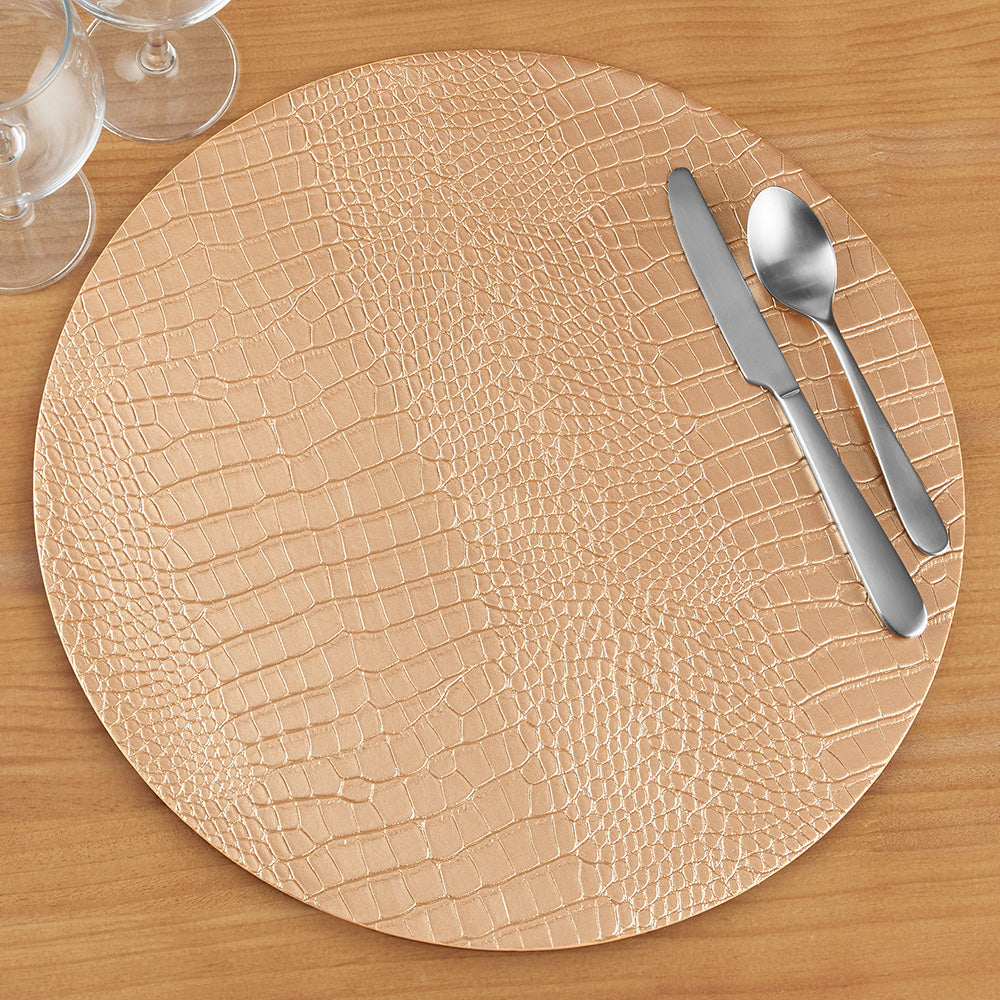 Beatriz Ball VIDA Croc Round Vinyl Placemats, Set of 4