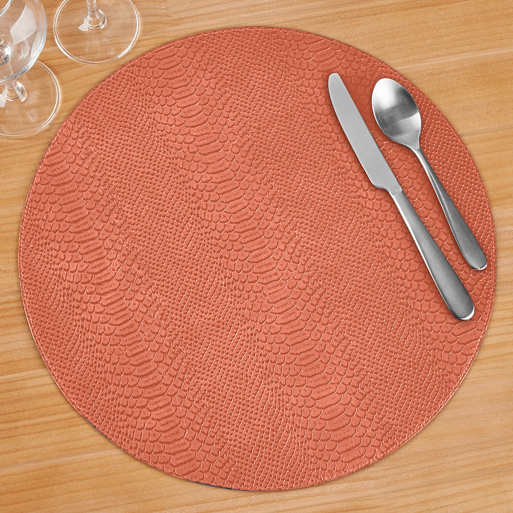 Beatriz Ball VIDA Croc Round Vinyl Placemats, Set of 4