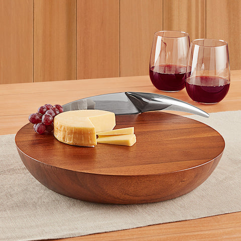 Nambé Harmony Cheese Board with Knife