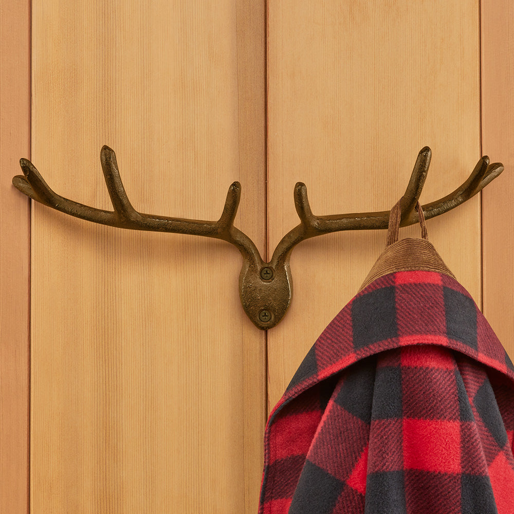 Cast Iron Deer Antlers Wall Hook