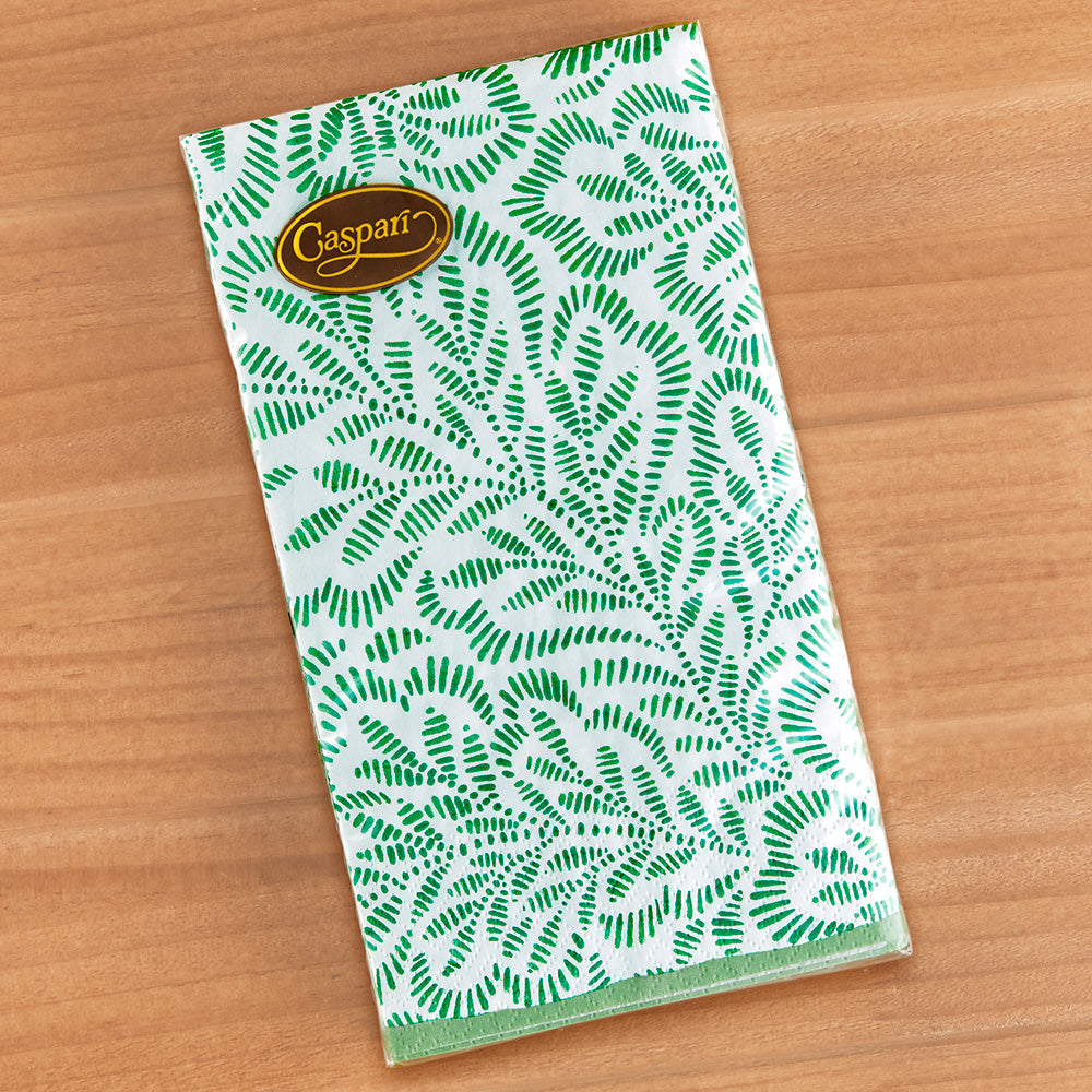 Caspari Paper Napkins & Guest Towels, Block Print Leaves