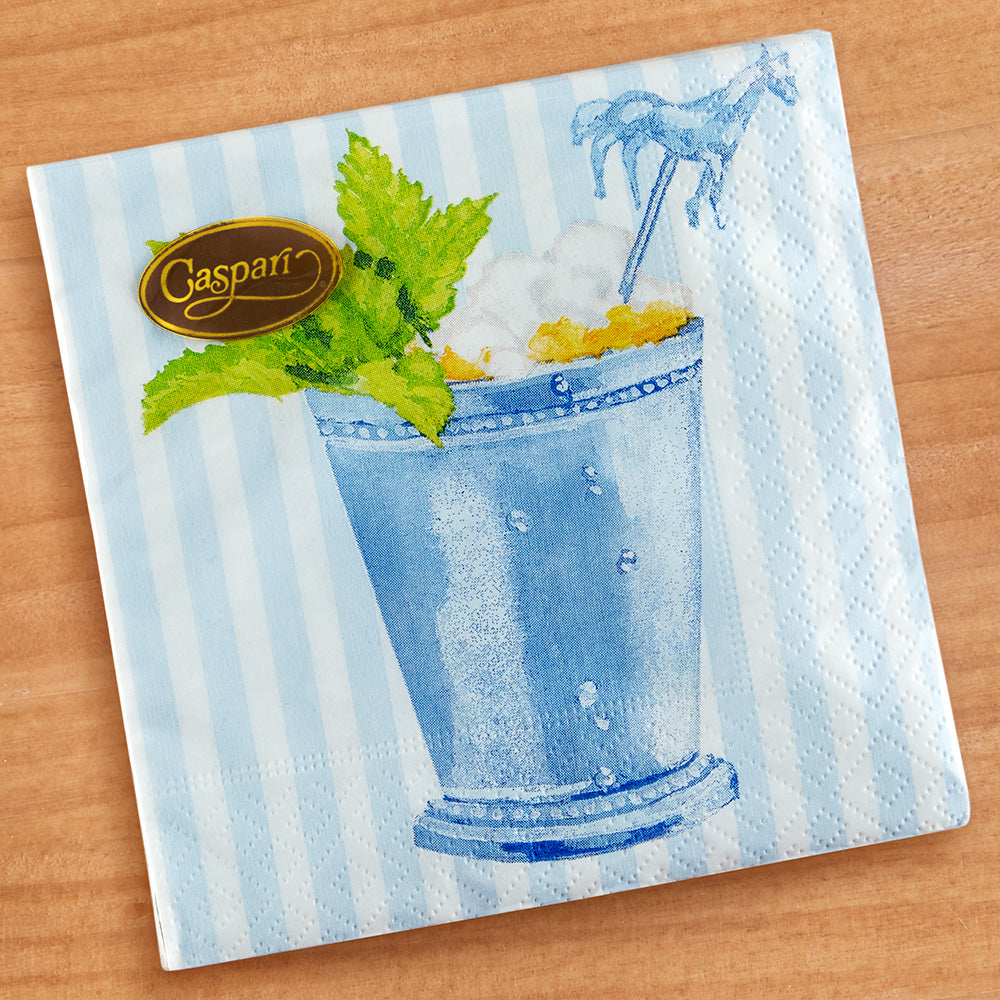 Caspari Paper Cocktail Napkins, Mint Julep