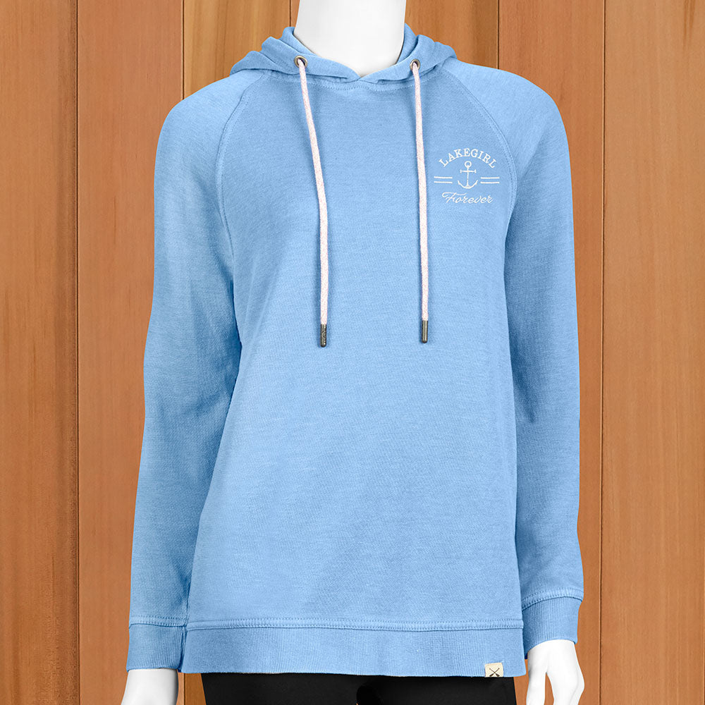Lakegirl Women's Burnout-Wash Fleece Hoodie