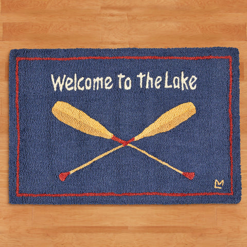 Chandler 4 Corners 2' x 3' Hooked Rug, Welcome Paddles