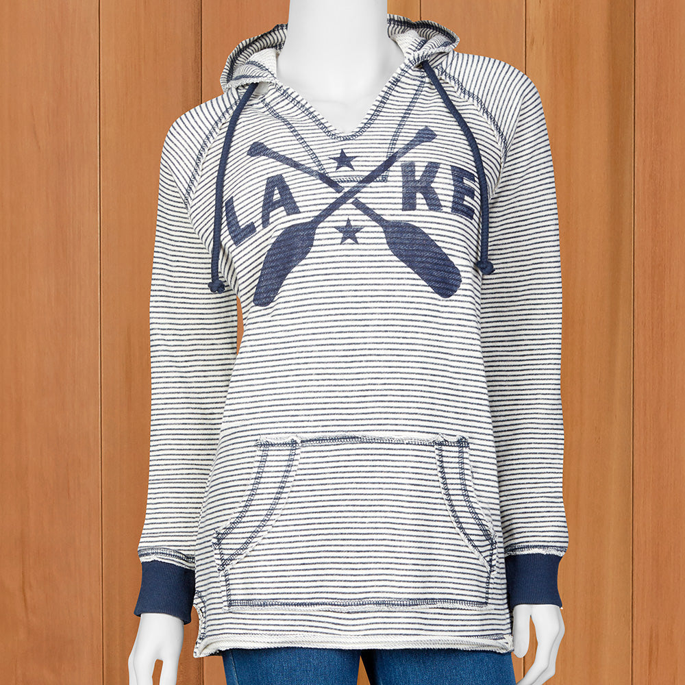 Lakegirl Women's Striped Weekender Hoodie, Paddles
