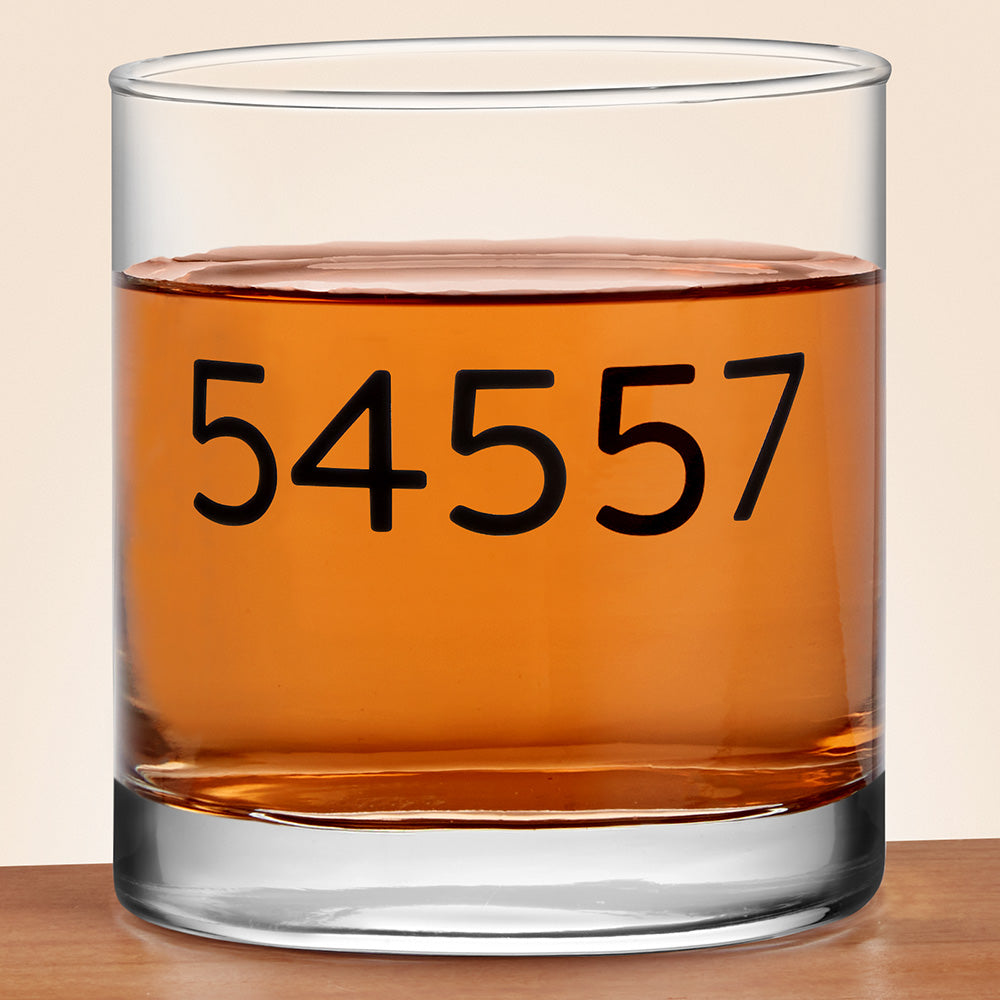 Winchester/Presque Isle Zip Code Rocks Glass