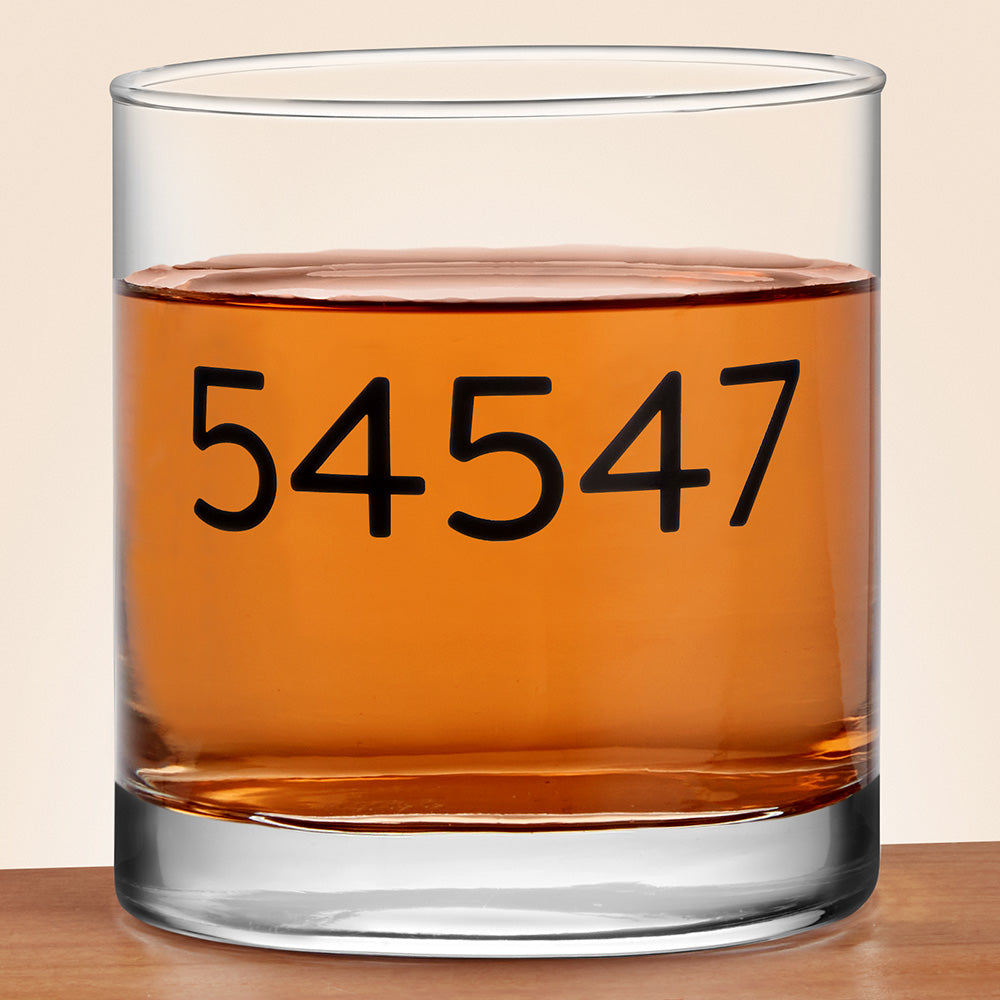 Mercer Zip Code Rocks Glass