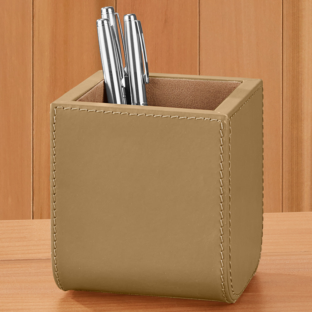 Radius Edge Leather Pencil Cup