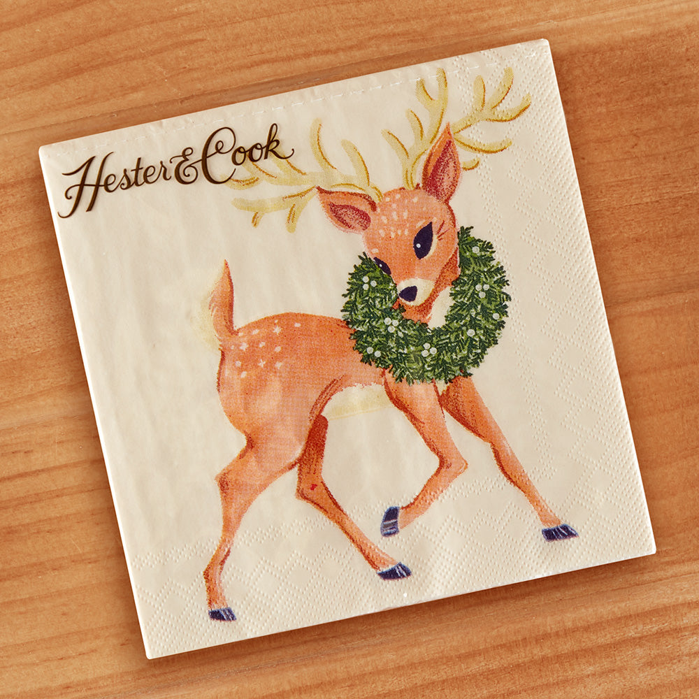 Hester & Cook Paper Napkins, Reindeer