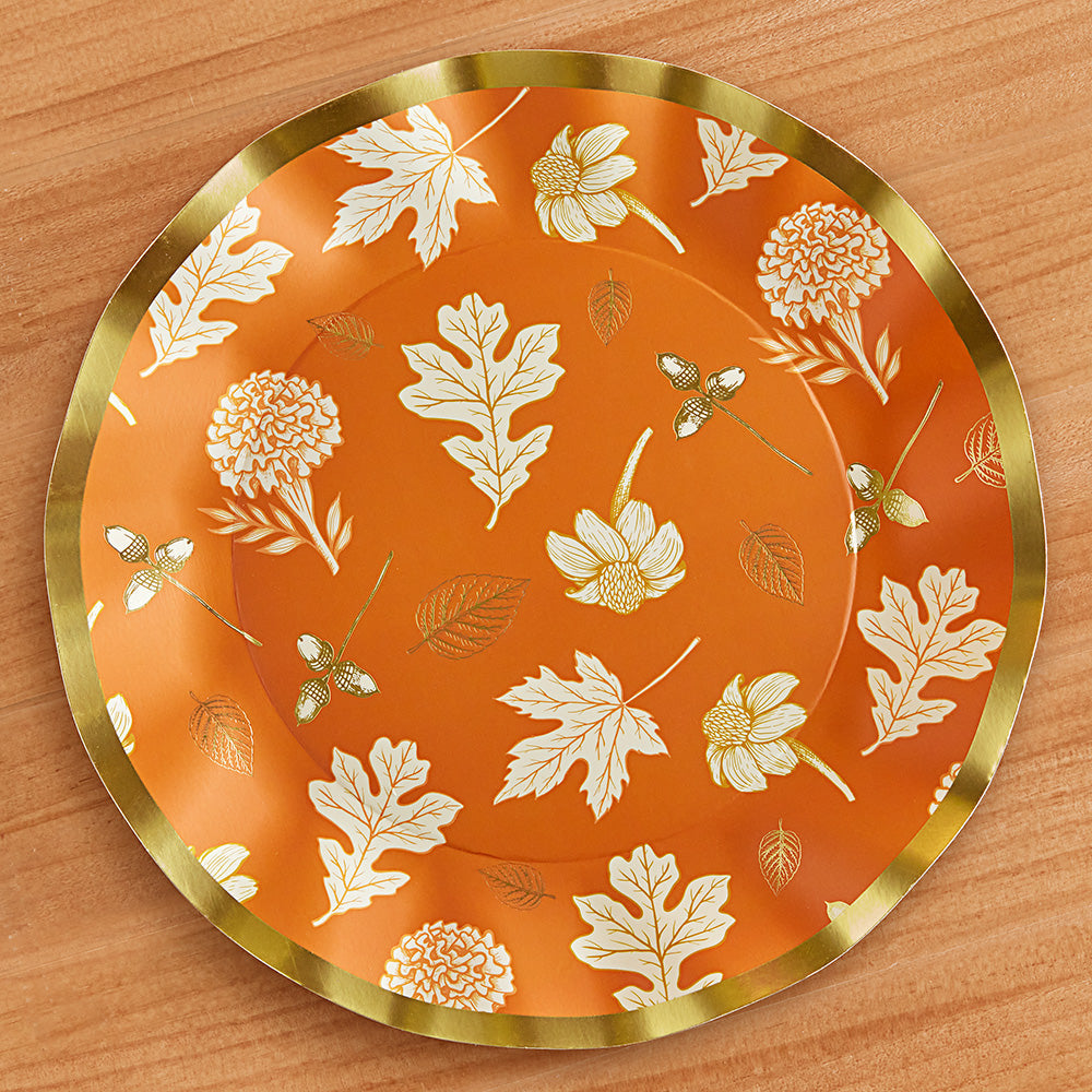 Sophistiplate Wavy Paper Plates & Bowls, Harvest Garden