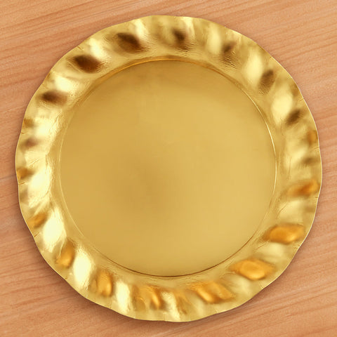 Sophistiplate Wavy Paper Chargers, Satin Gold