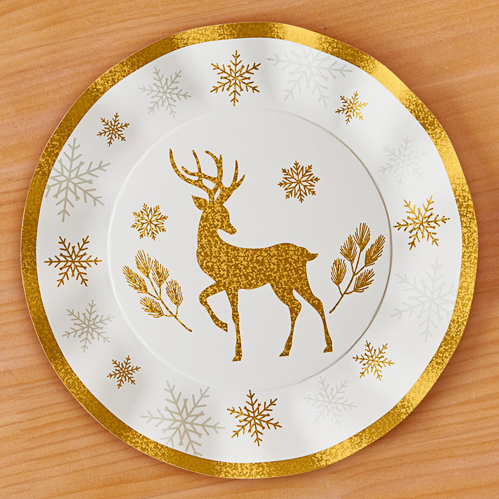 Sophistiplate Wavy Paper Plates, Winter Frost