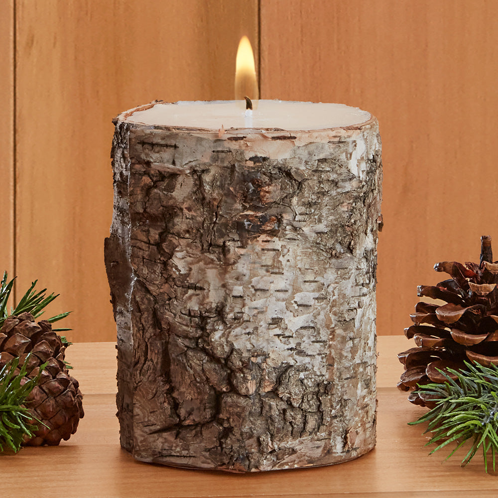 Birchwood Unscented Pillar Candles