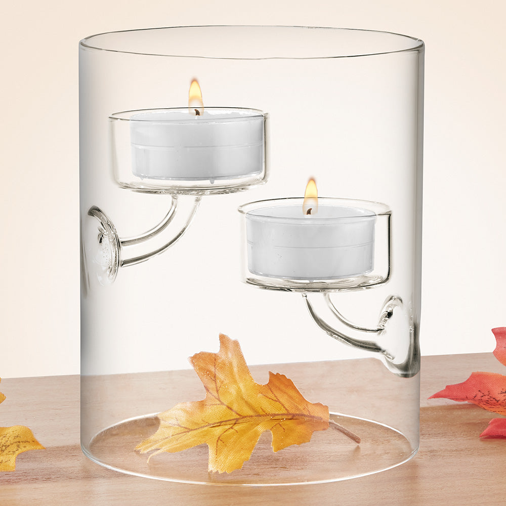 Floating Flame Glass Tealight Candleholders