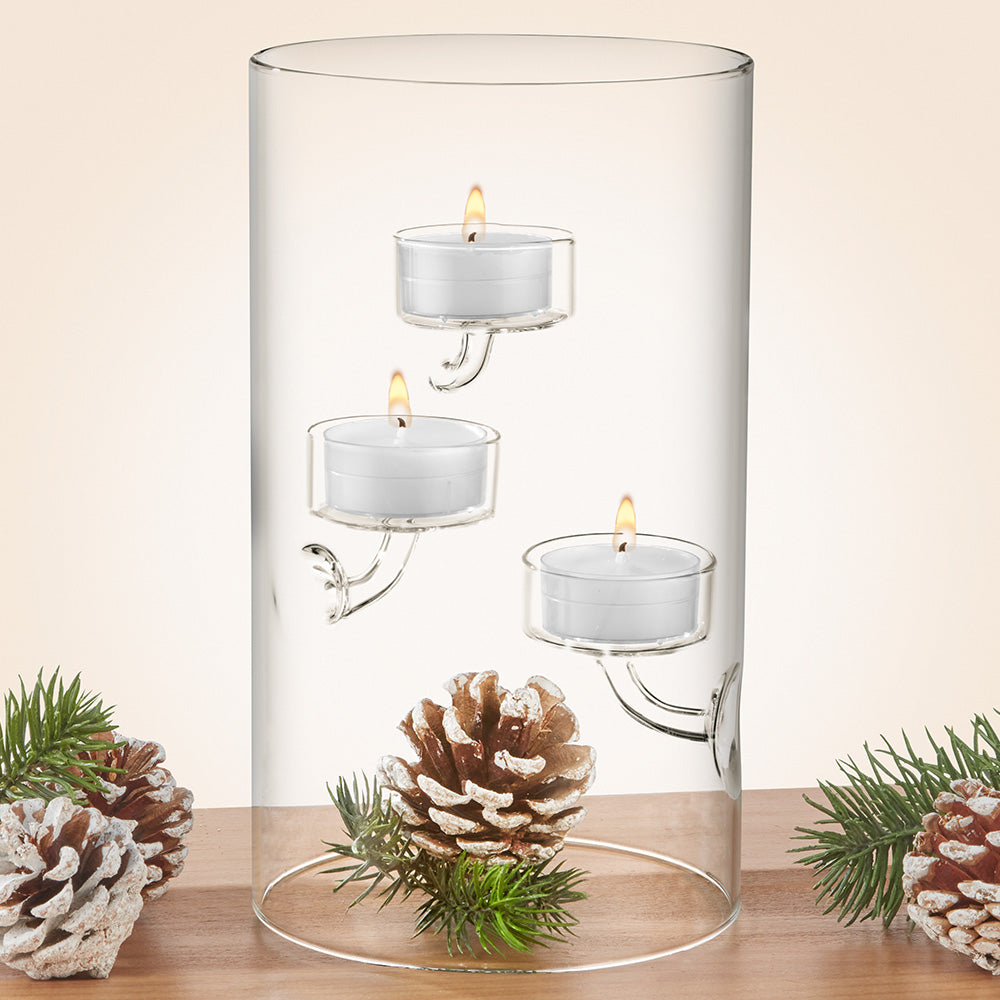 Floating Flame Glass Tealight Candleholders