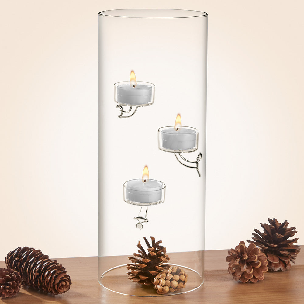 Floating Flame Glass Tealight Candleholders