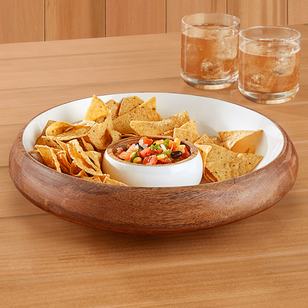 Be Home Madras Enameled Mango Chip & Dip Set