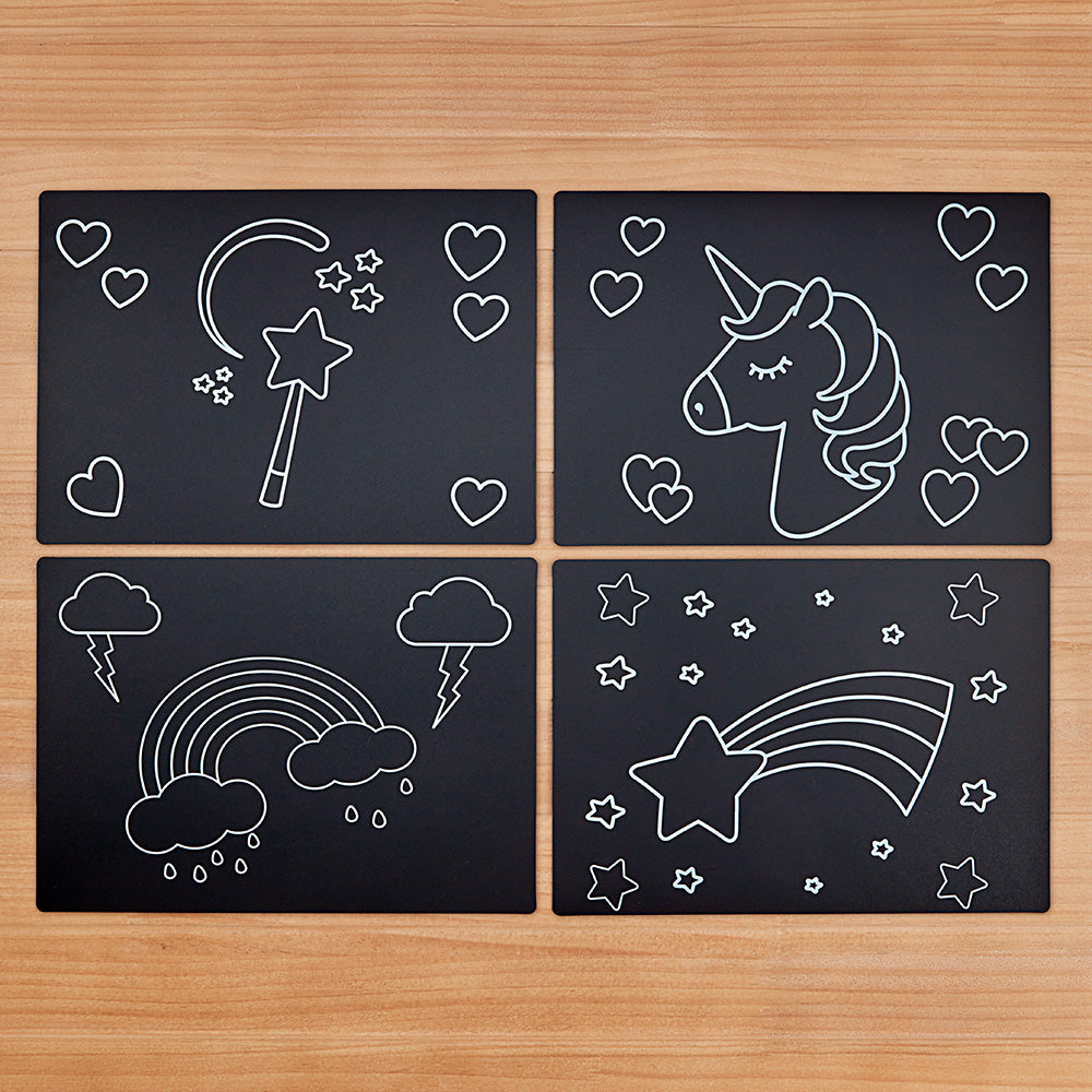 Imagination Starters Travel Chalkboard Coloring Placemats, Pack of 4