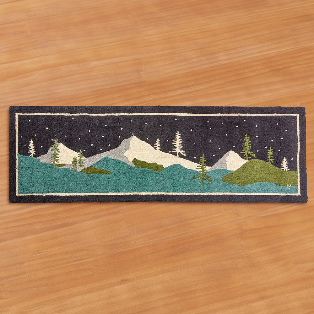 Chandler 4 Corners 30" x 8' Hooked Runner, Winter Woods