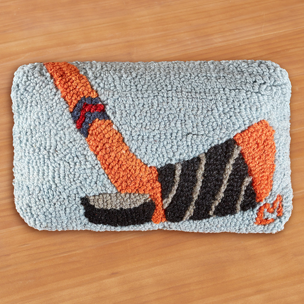 Chandler 4 Corners 12" x 8" Hooked Pillow, Hockey