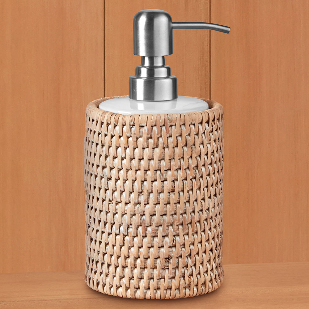 Burma Whitewashed Rattan Soap Dispenser – To The Nines Manitowish Waters