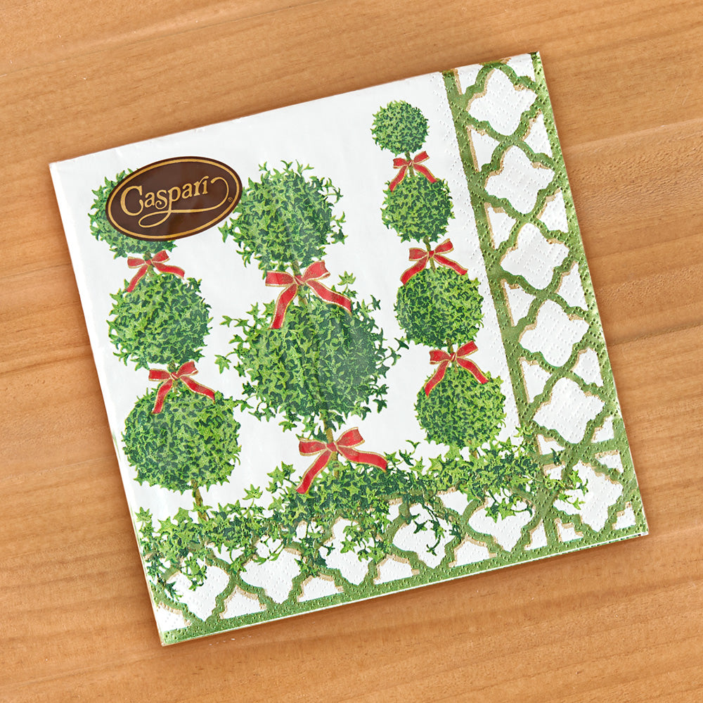 Caspari Paper Napkins, Topiaries