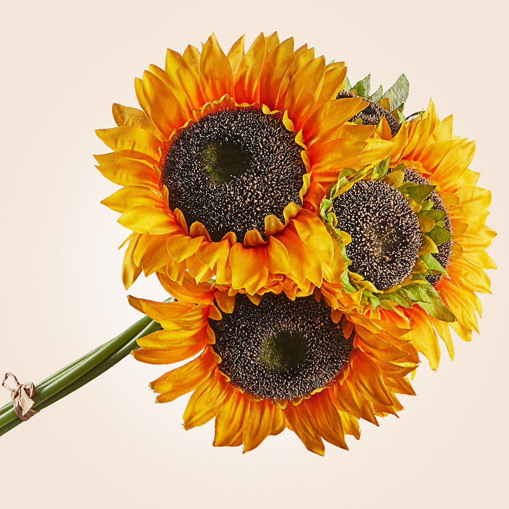 Bundle of Faux Sunflower Stems, 14"