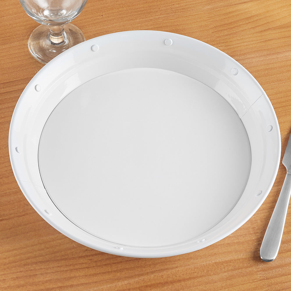 Plate & Pattern White Metal Plates, Set of 4