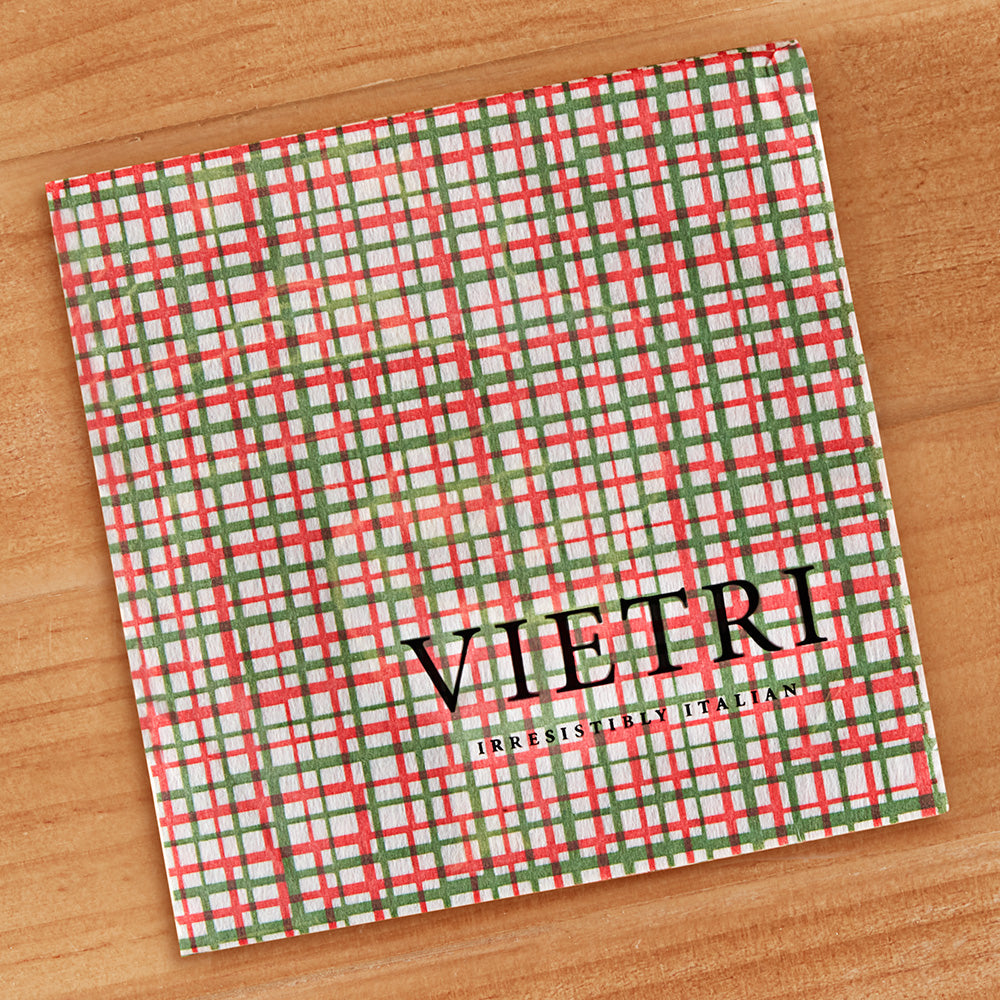Vietri Papersoft Napkins, Green and Red Weave