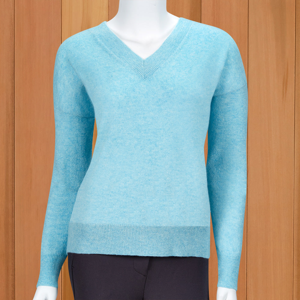 Kinross Cashmere Women's Modern V-Neck Pullover