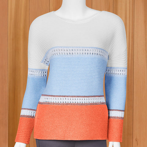 Kinross Cashmere Women's Colorblock Boatneck Sweater